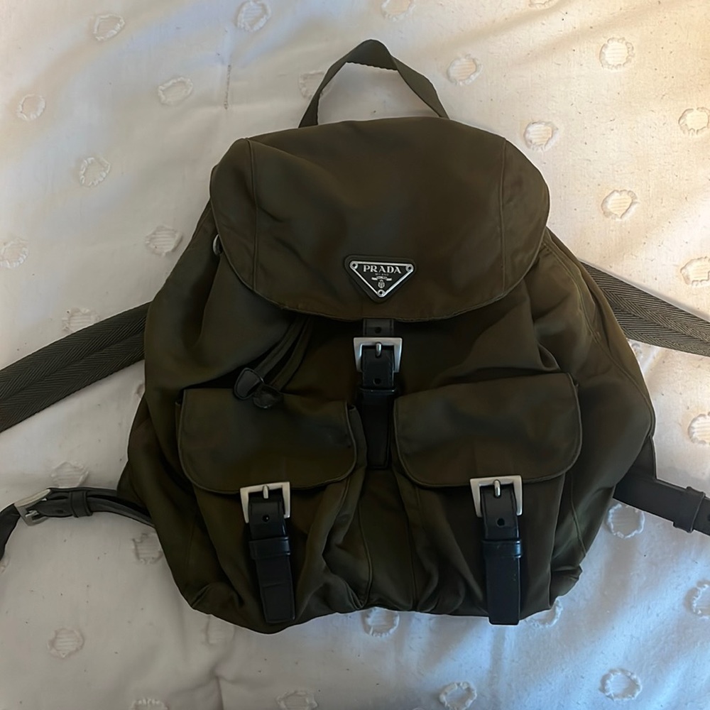 Authentic Prada Bag Mini Backpack Dark Green - image 1